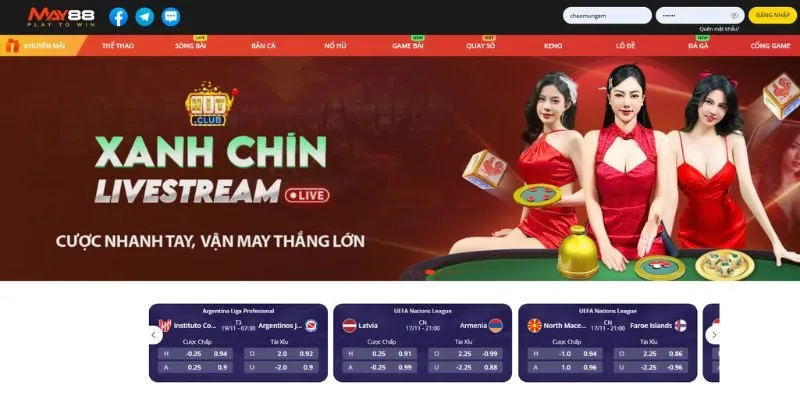 Giao diện May88 được sắp xếp khoa học